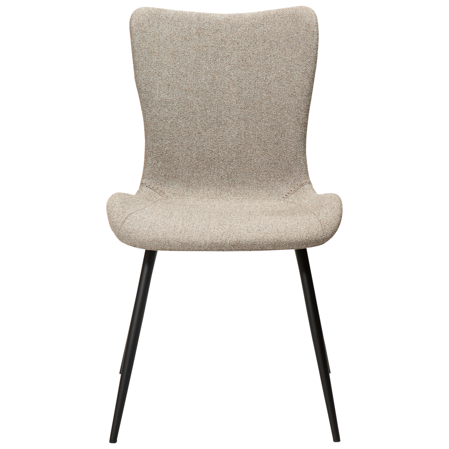 2 stk. MEDUSA Stol brun/beige bouclé stof, sort metal