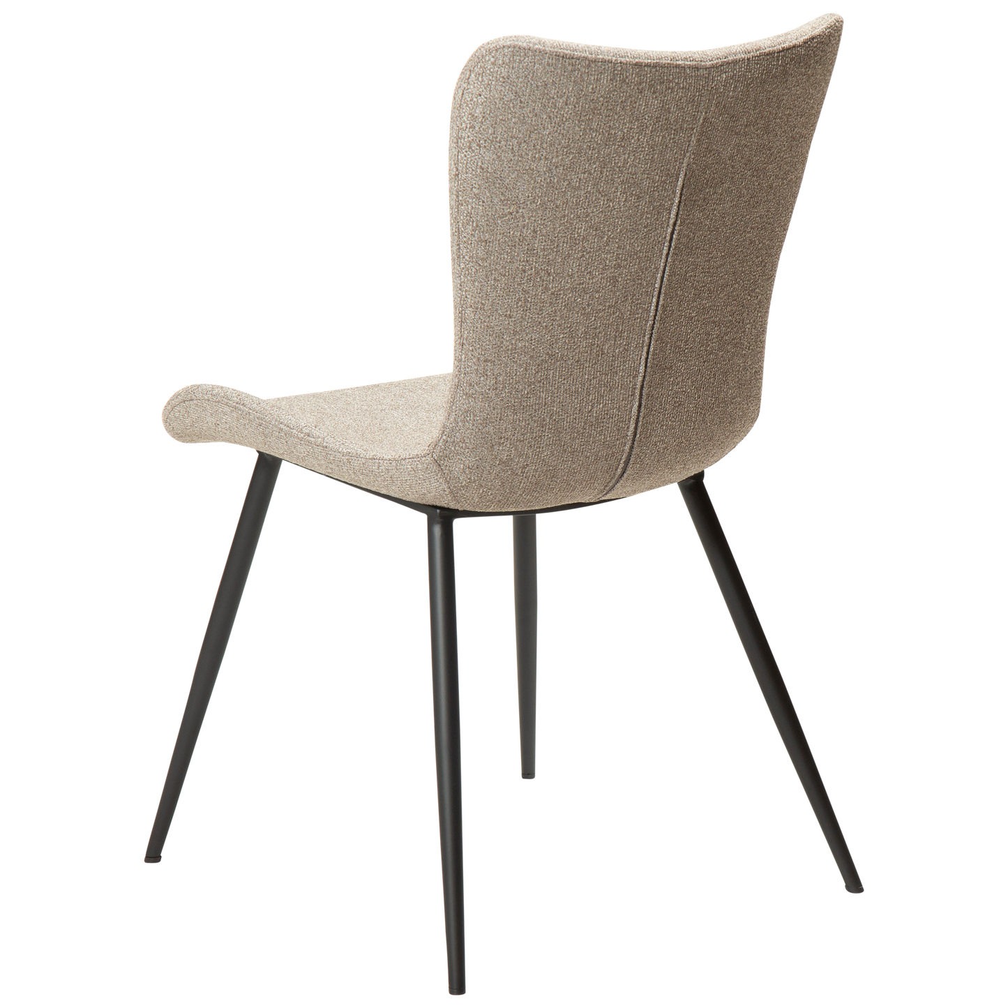 2 stk. MEDUSA Stol brun/beige bouclé stof, sort metal