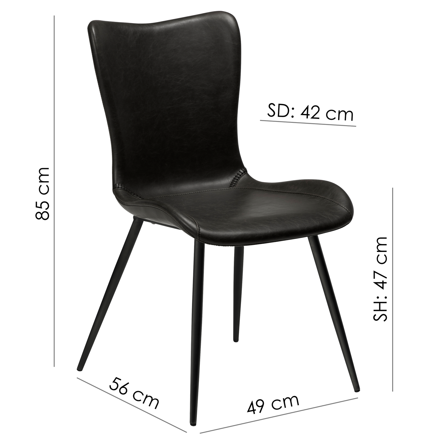 2 stk. MEDUSA Stol brun/beige bouclé stof, sort metal