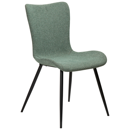 2 stk. MEDUSA Stol grøn bouclé stof, sort metal