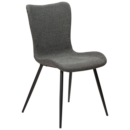 2 stk. MEDUSA Stol grå bouclé stof, sorte metal