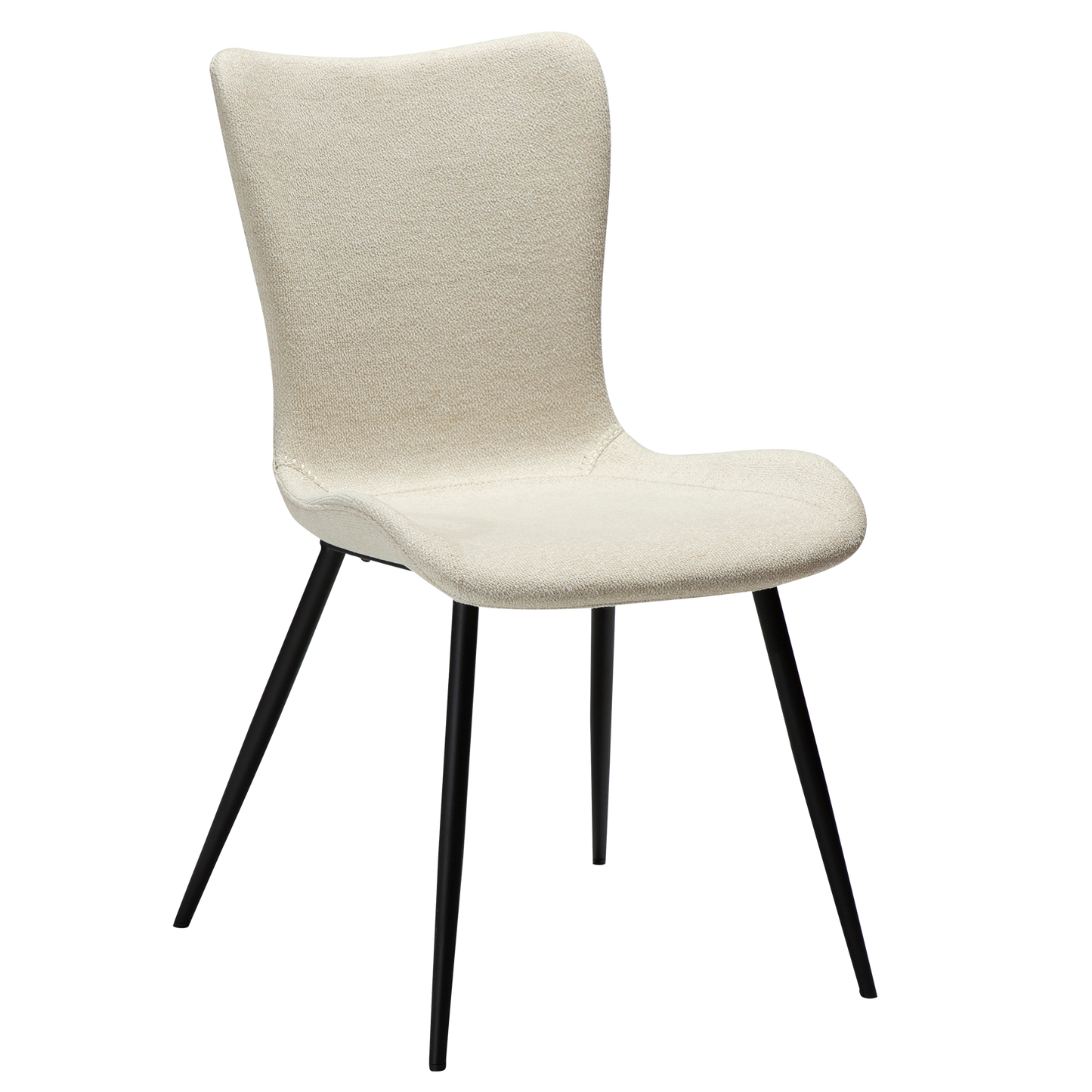 2 stk. MEDUSA Stol hvid/beige bouclé stof, sort metal.