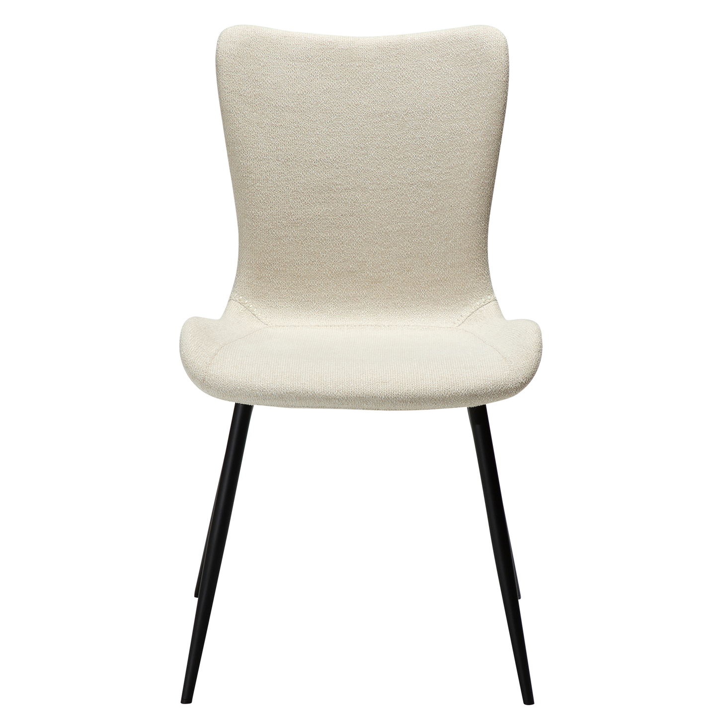 2 stk. MEDUSA Stol hvid/beige bouclé stof, sort metal.