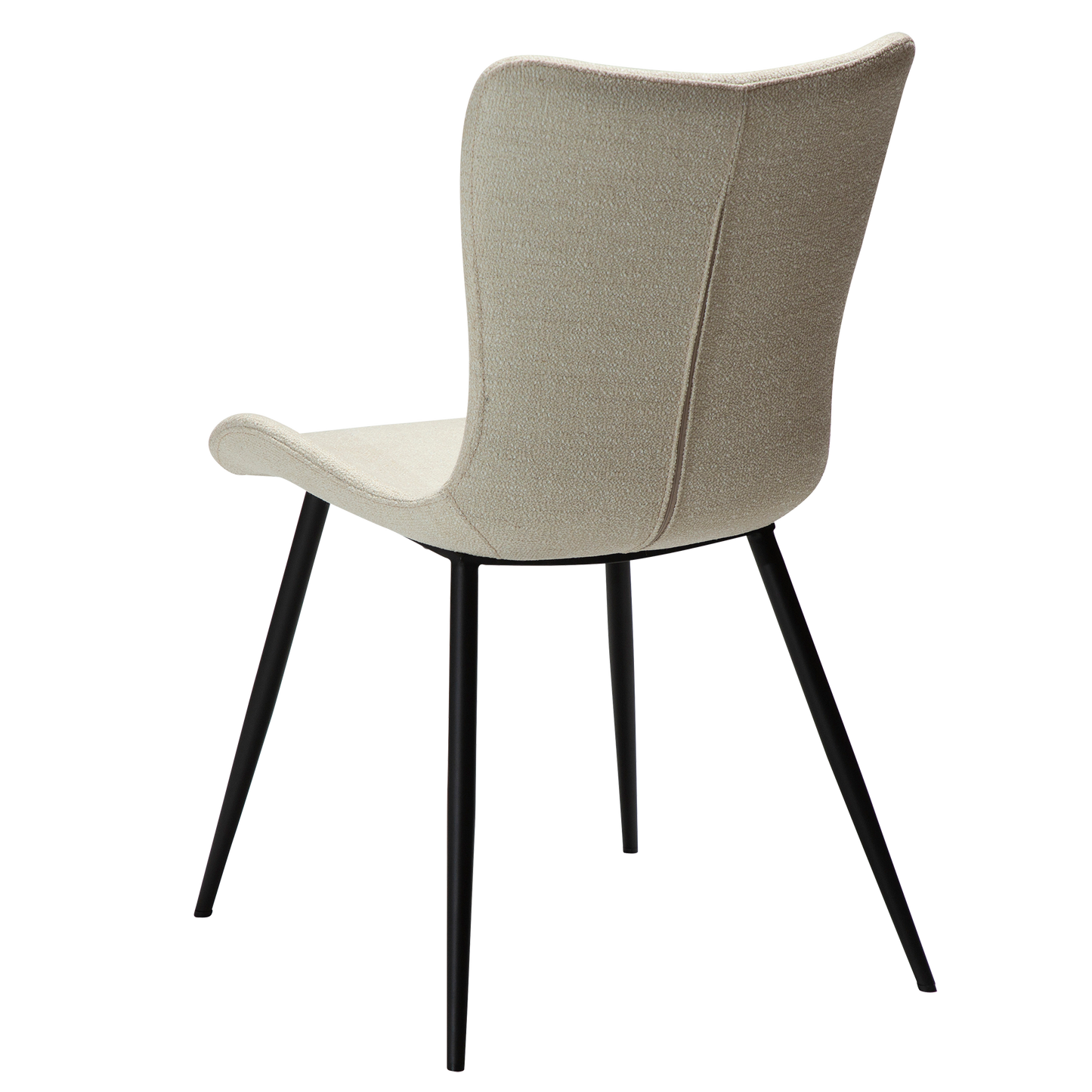 2 stk. MEDUSA Stol hvid/beige bouclé stof, sort metal.