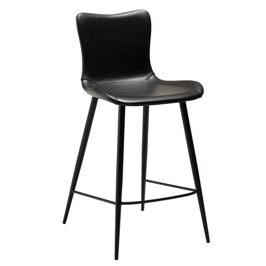 2 stk. MEDUSA Counter Barstol sort kunstlæder, sort metal