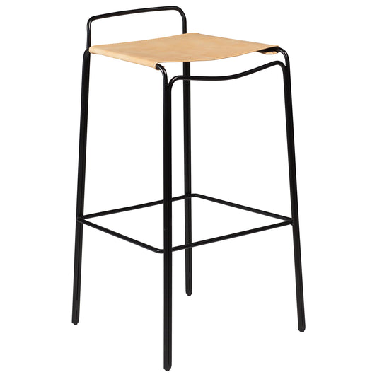 2 stk. PAZ Barstol hvid/beige kunstlæder, sort metal