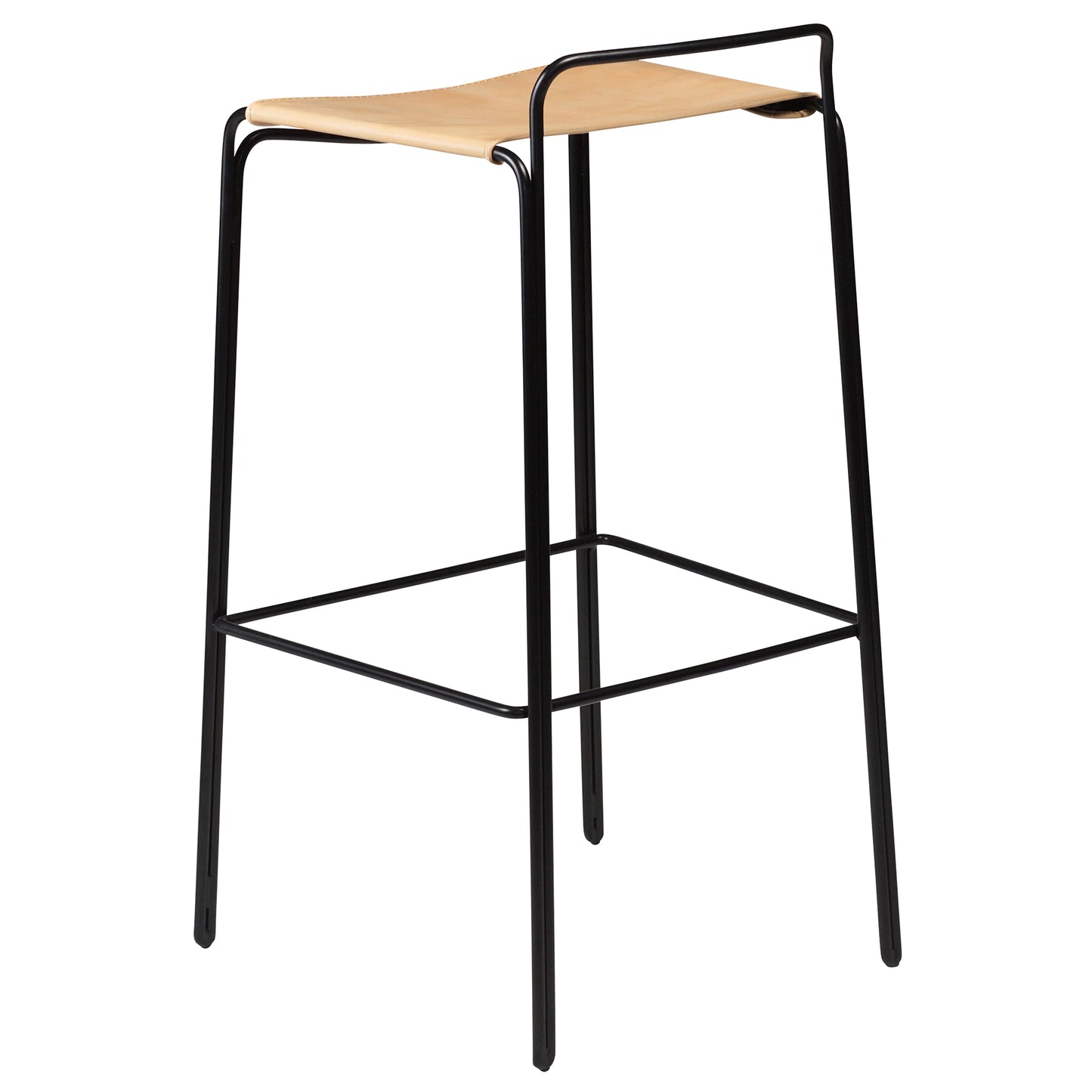 2 stk. PAZ Barstol hvid/beige kunstlæder, sort metal