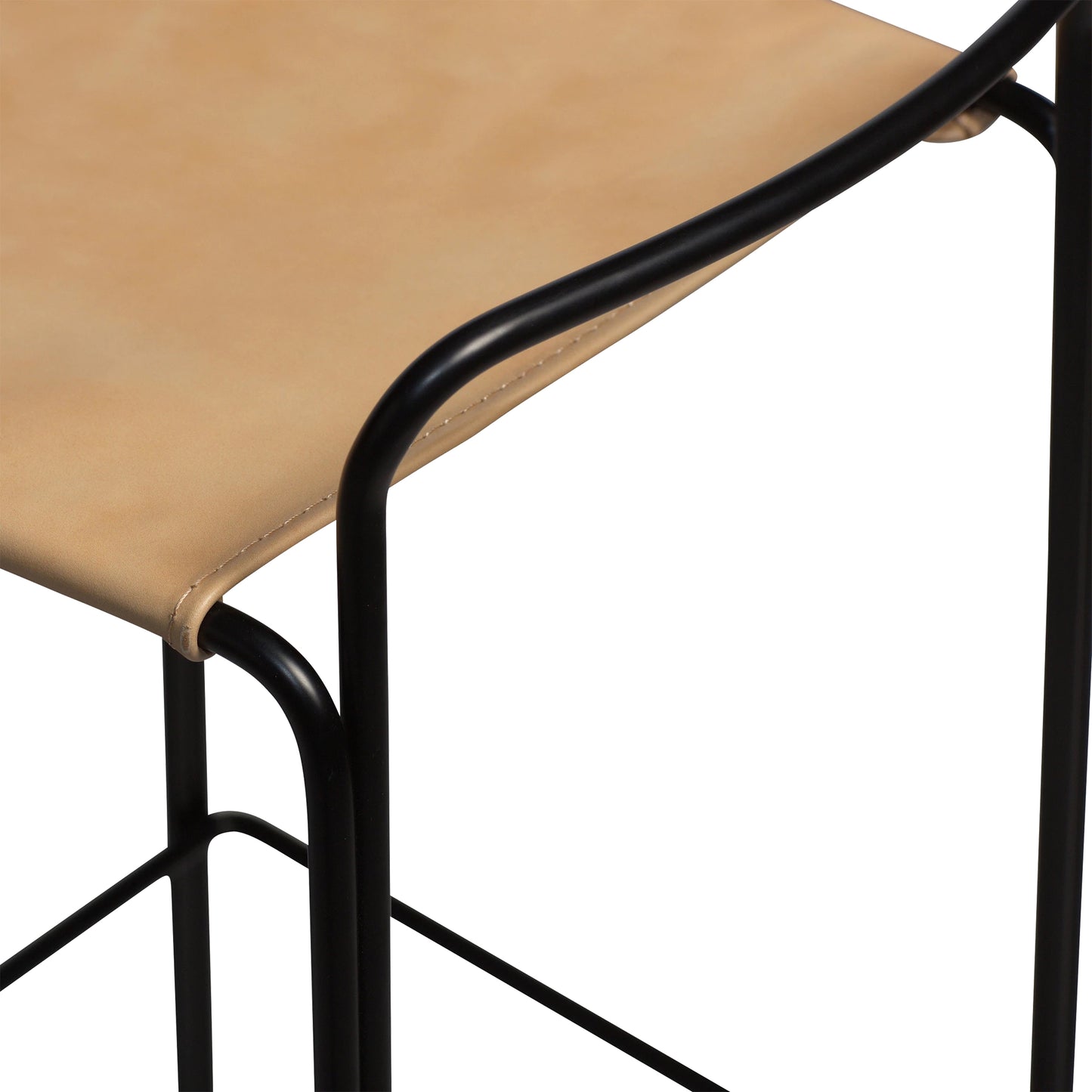 2 stk. PAZ Barstol hvid/beige kunstlæder, sort metal