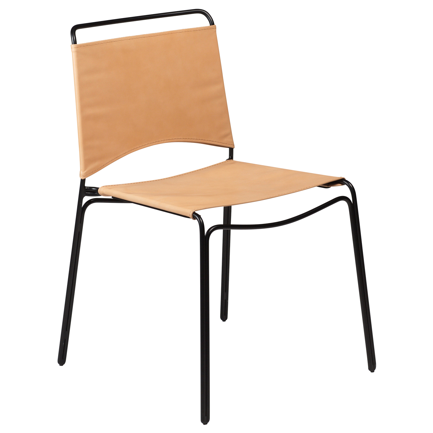 4 stk. PAZ Stol beige kunstlæder, sort metal