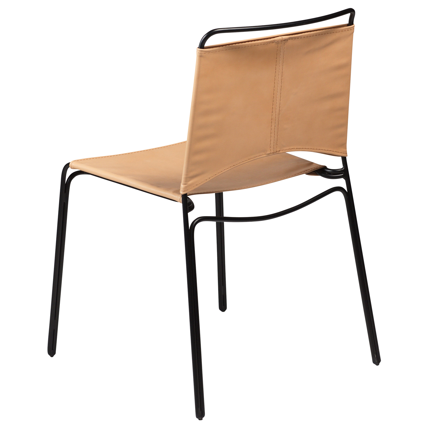 4 stk. PAZ Stol beige kunstlæder, sort metal