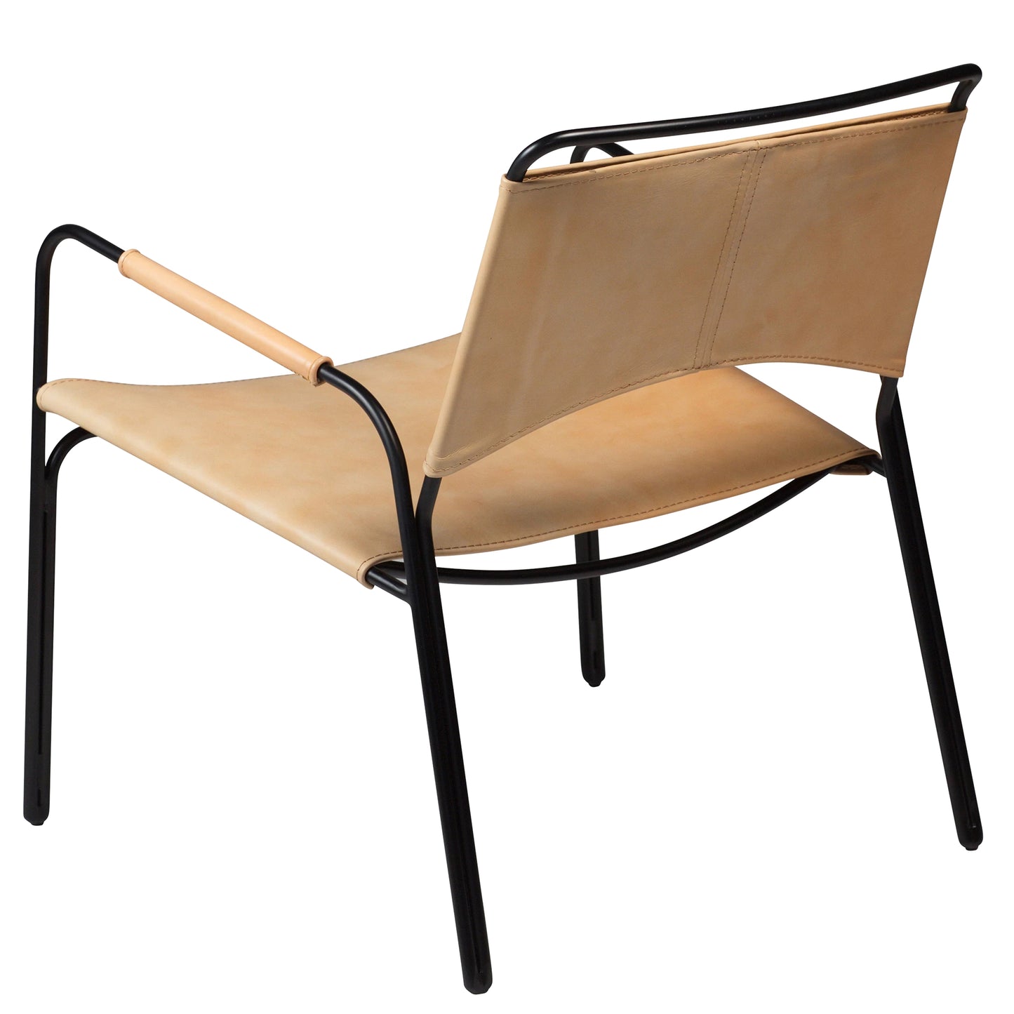 1 stk. PAZ Loungestol hvid/beige kunstlæder, sort metal