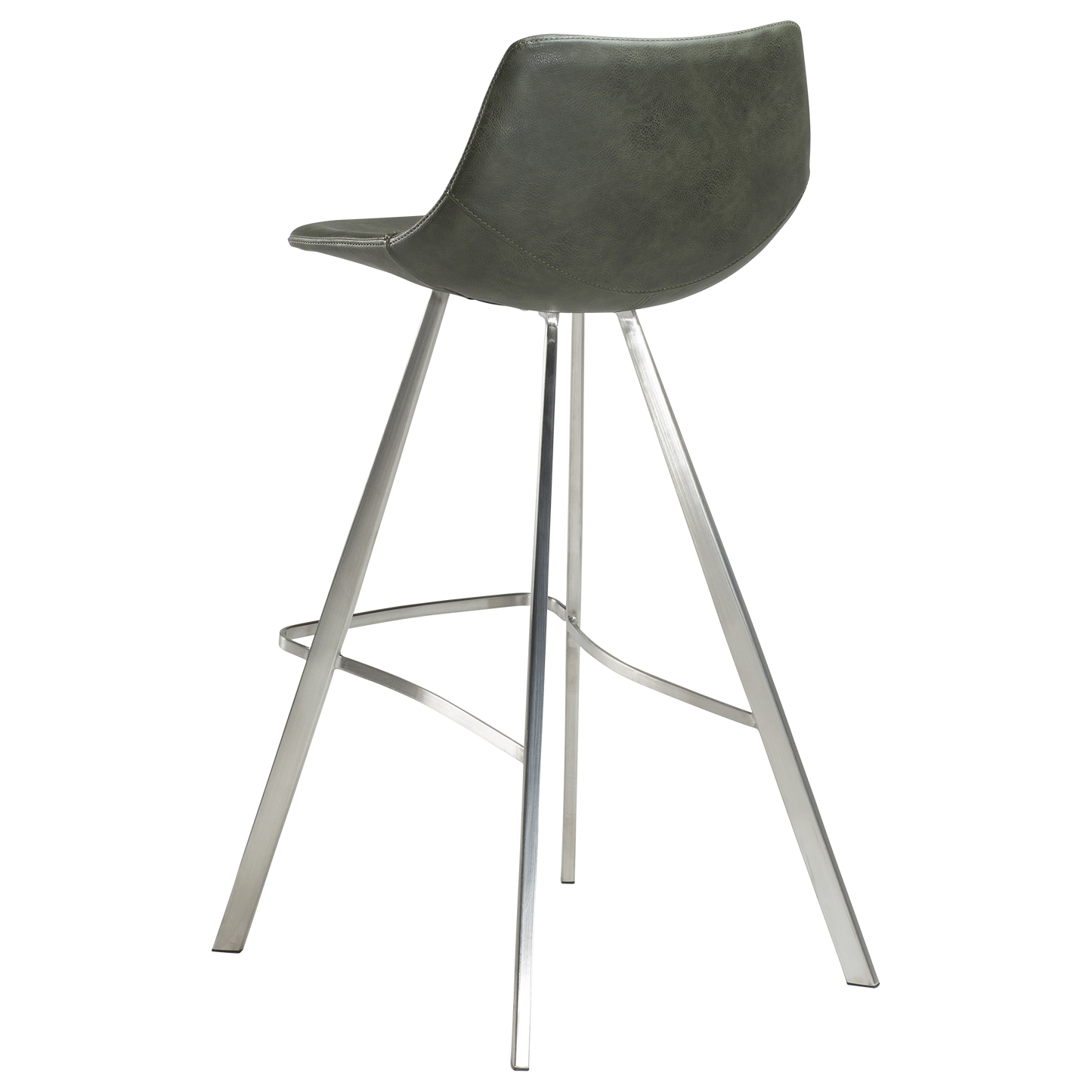 2 stk. PITCH Barstol grøn kunstlæder, metal ben