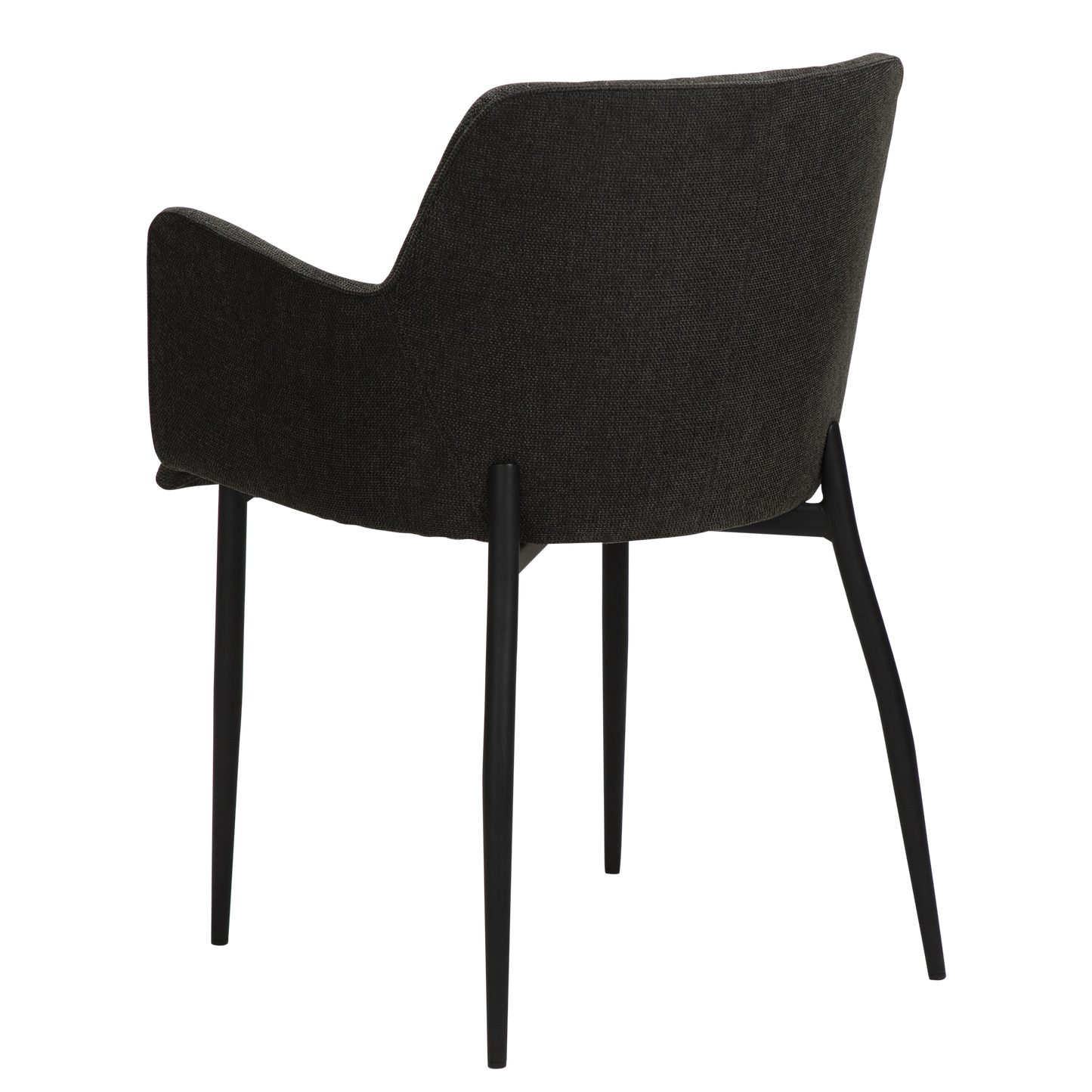 2 stk. ROMBO Stol sort stof, sort metal