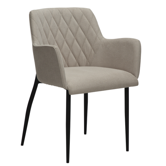 2 stk. ROMBO Stol beige, sort metal