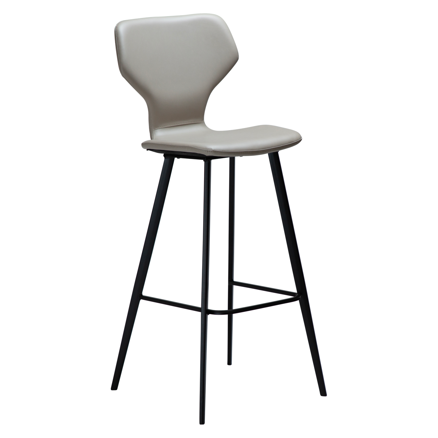 2 stk. S.I.T Barstole, beige/grå kunstlæder, sorte metal ben.