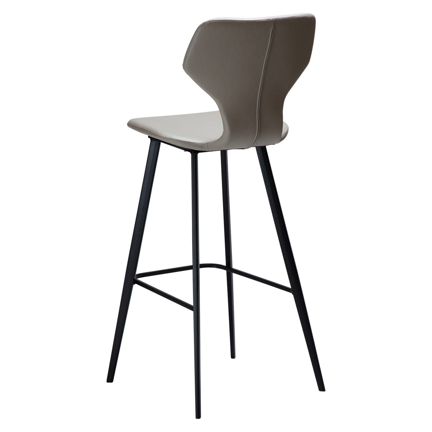 2 stk. S.I.T Barstole, beige/grå kunstlæder, sorte metal ben.