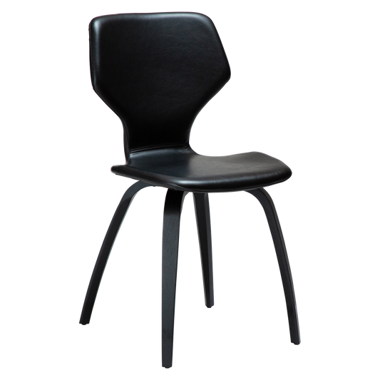 2 stk. S.I.T Spisebordsstole, sort kunstlæder, sort malet eg ben.