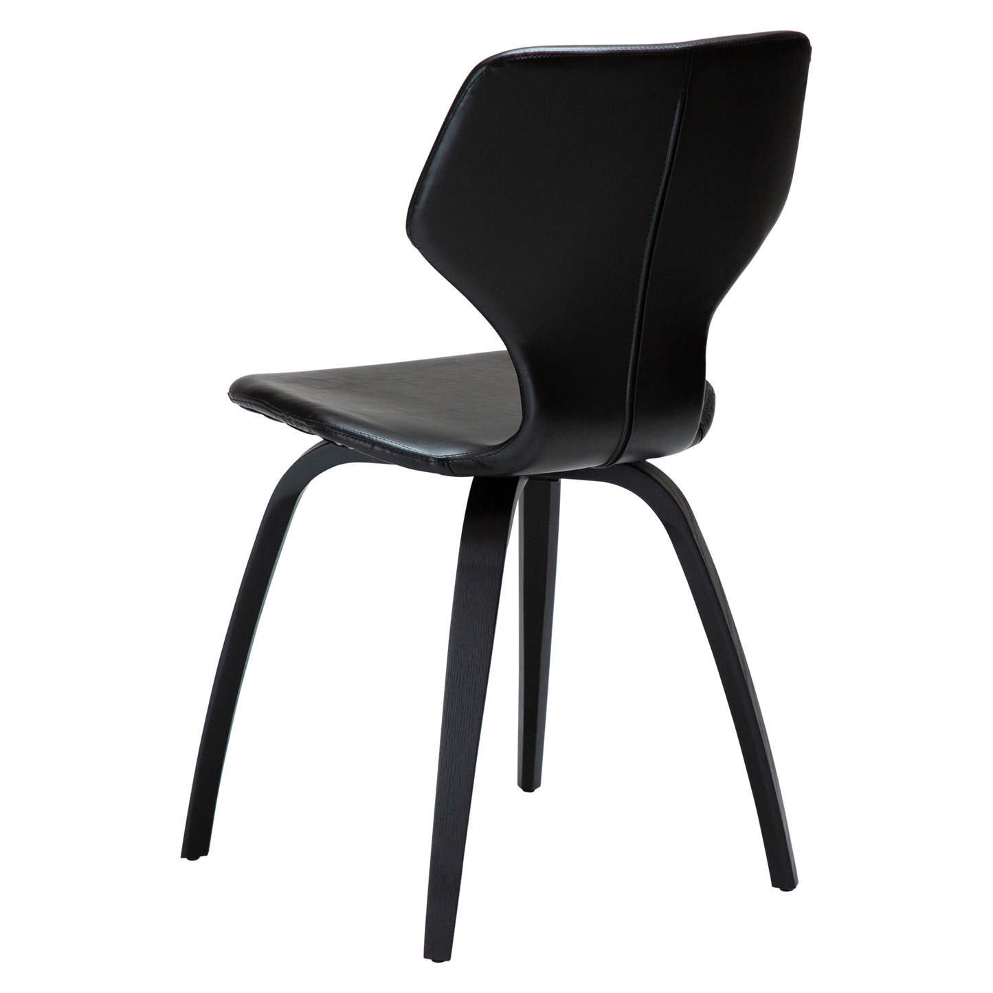 2 stk. S.I.T Spisebordsstole, sort kunstlæder, sort malet eg ben.