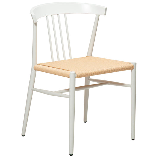 2 stk. SAVA Spisebordsstol beige snor, hvid metal