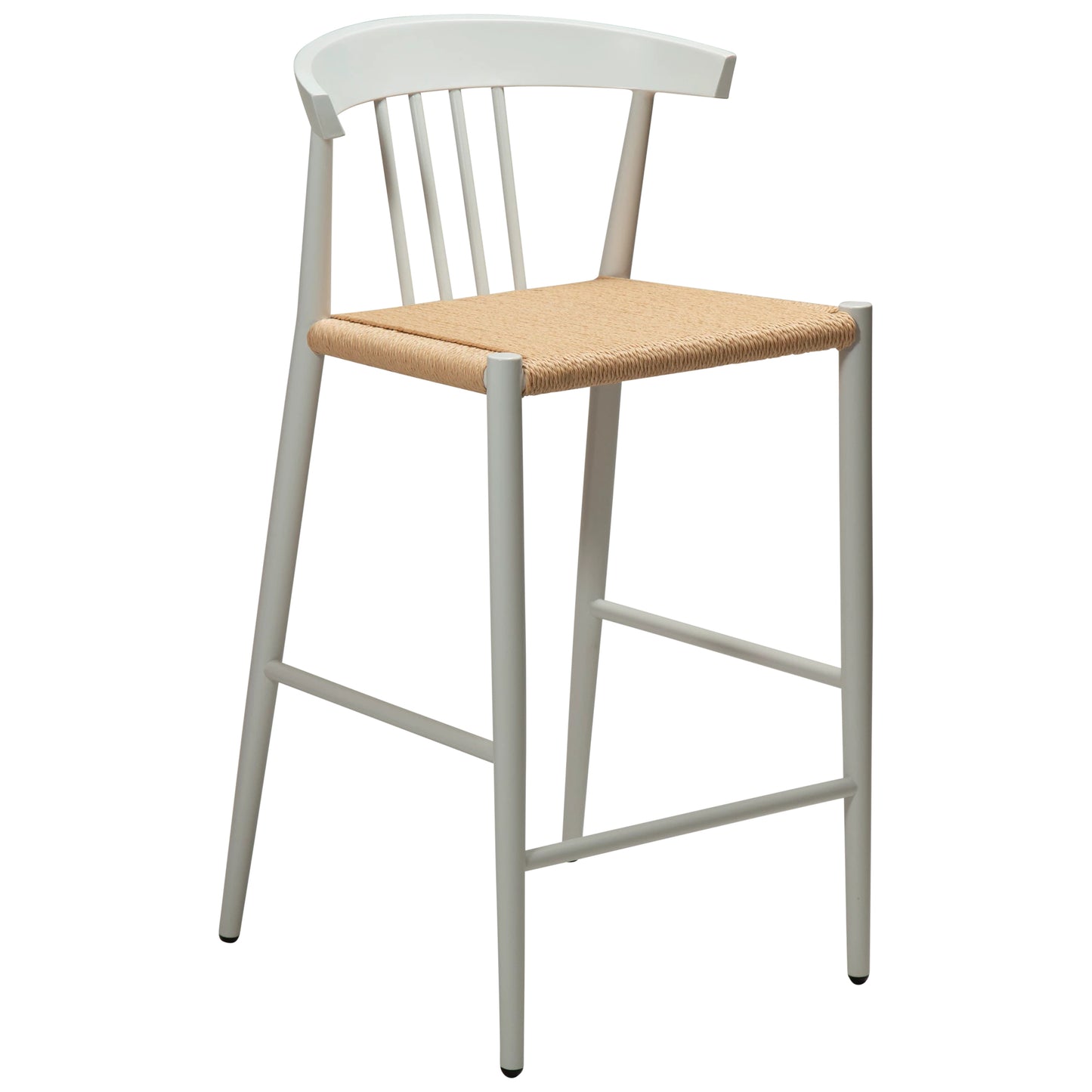 2 stk. SAVA Counter Barstol beige snor, hvid metal