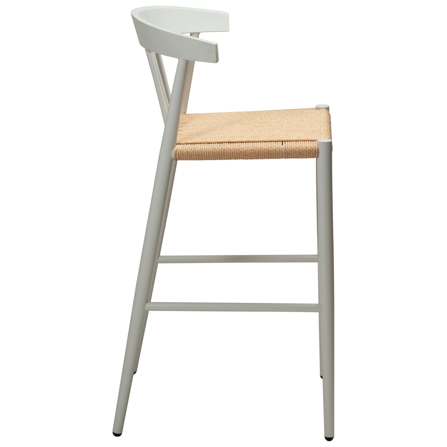 2 stk. SAVA Counter Barstol beige snor, hvid metal