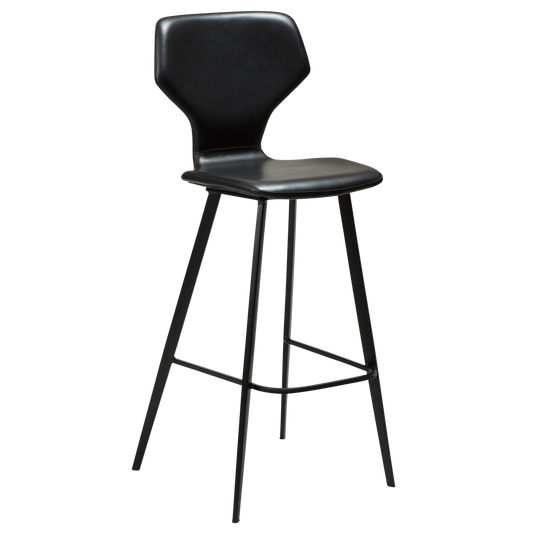 2 stk. S.I.T Barstole, sort kunstlæder, sorte metal ben.