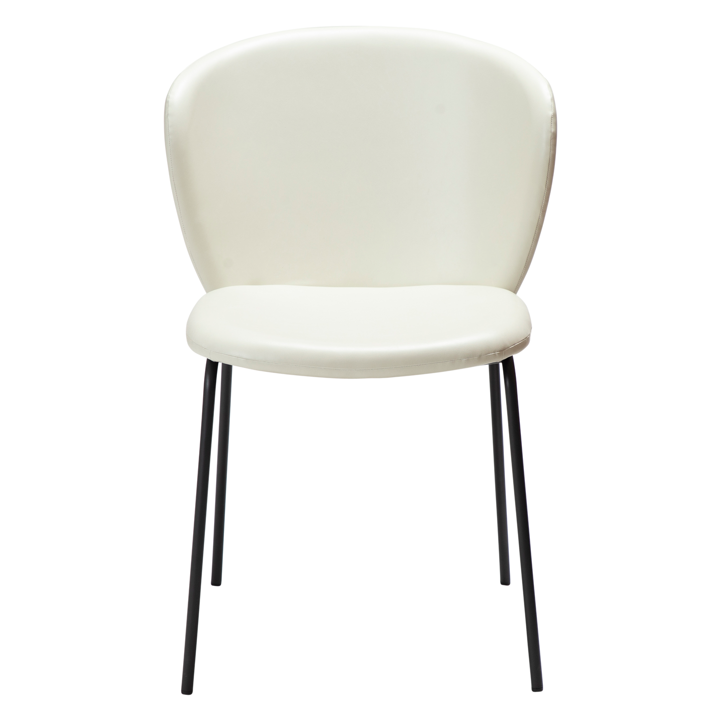 2 stk. STAY Spisebordsstole, hvid/beige kunstlæder, sorte metal ben.
