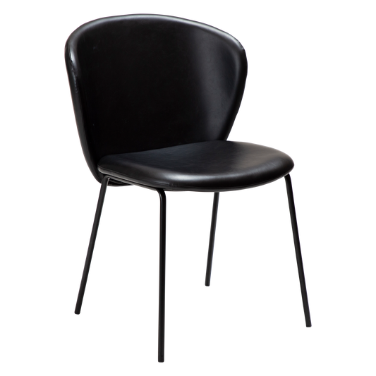2 stk. STAY Spisebordsstole, sort kunstlæder, sorte metal ben.