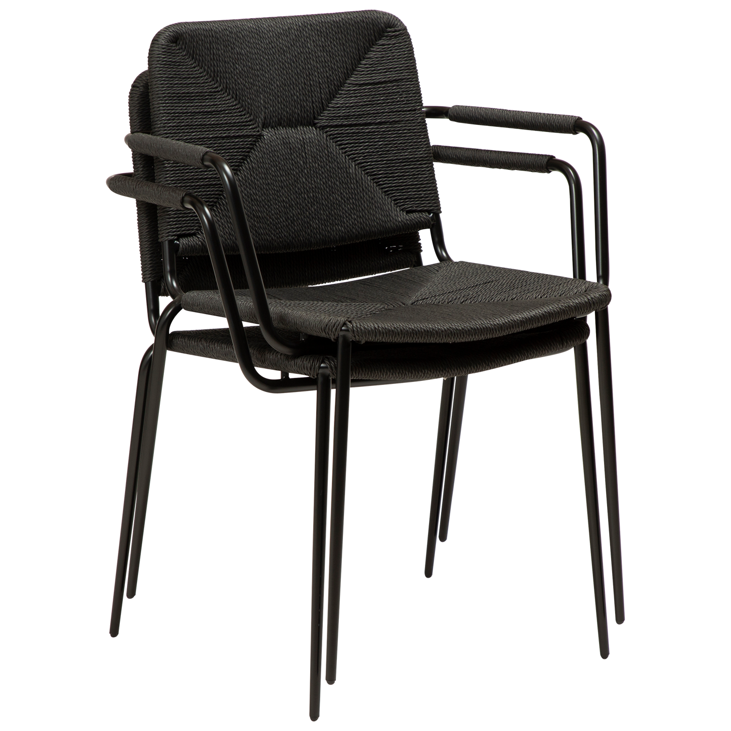 2 stk. STILETTO Stol, sort snor, sort metal.