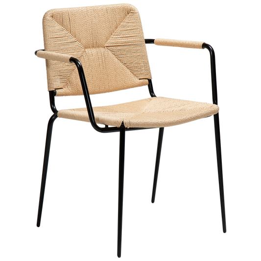 2 stk. STILETTO Stol, natur snor, sort metal