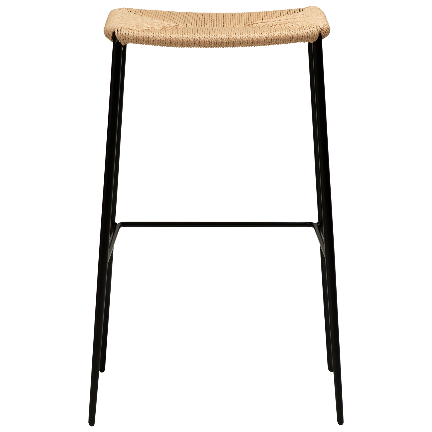 2 stk. STILETTO Barstol natur snor sæde, sort metal