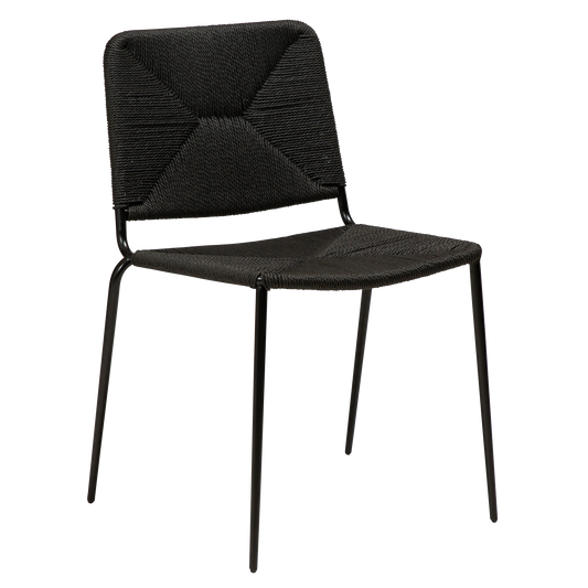 2 stk. STILETTO Stol, sort snor, sorte metal ben.