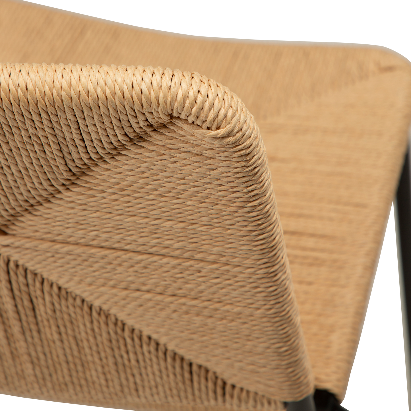 2 stk. STILETTO Stol, natur farvet snor, sorte metal ben.