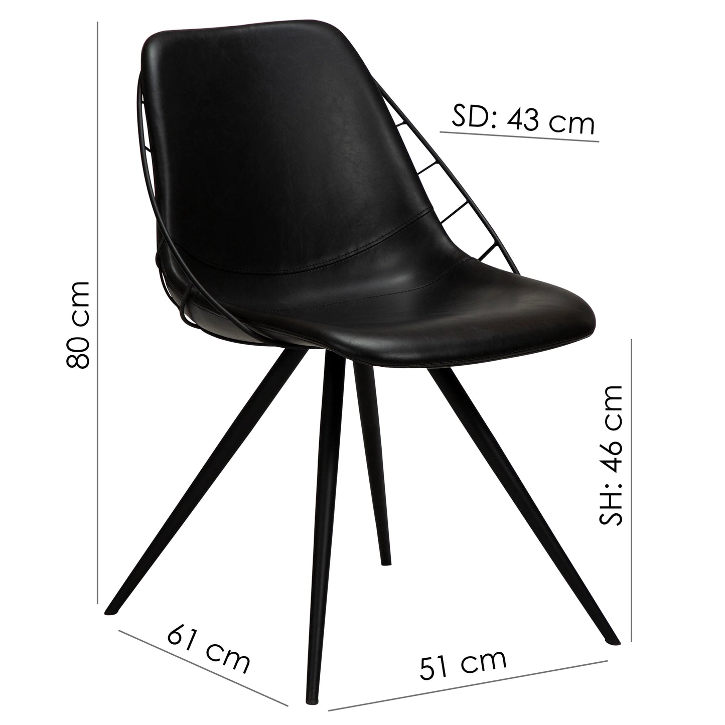 2 stk. SWAY Spisebordsstol grønt stof, sort metal