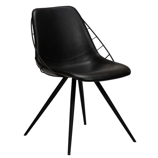 2 stk. SWAY Spisebordsstol sort kunstlæder, sort metal