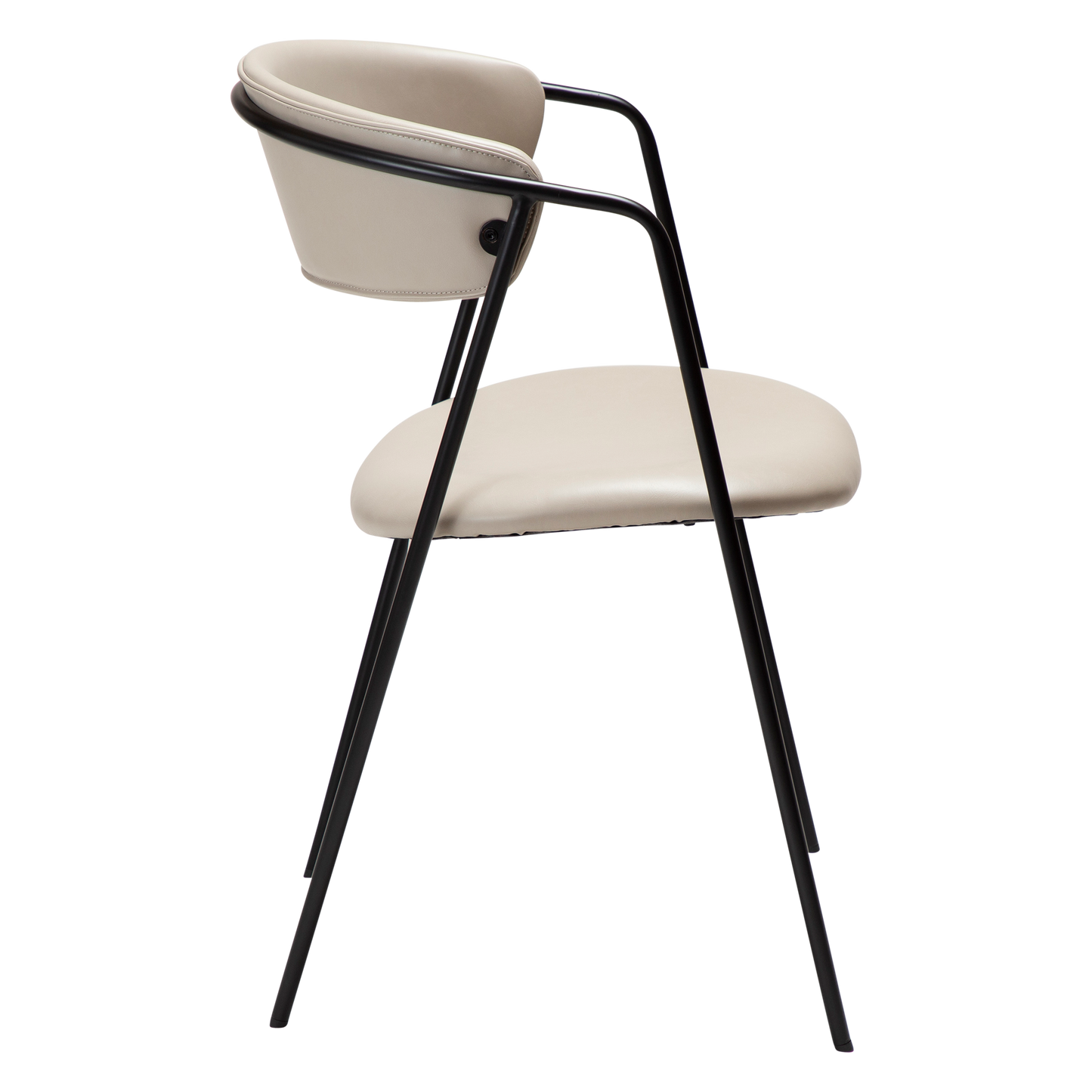 2 stk. SWELL Spisebordsstole, lys beige kunstlæder, sorte metal ben.