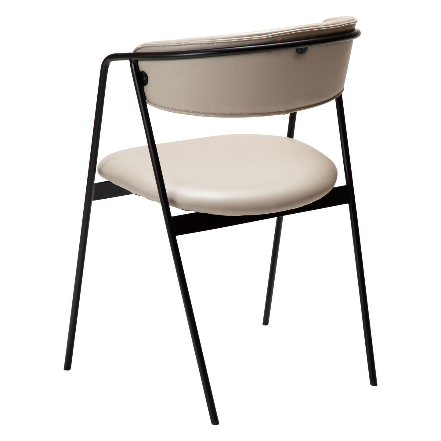 2 stk. SWELL Spisebordsstole, lys beige kunstlæder, sorte metal ben.