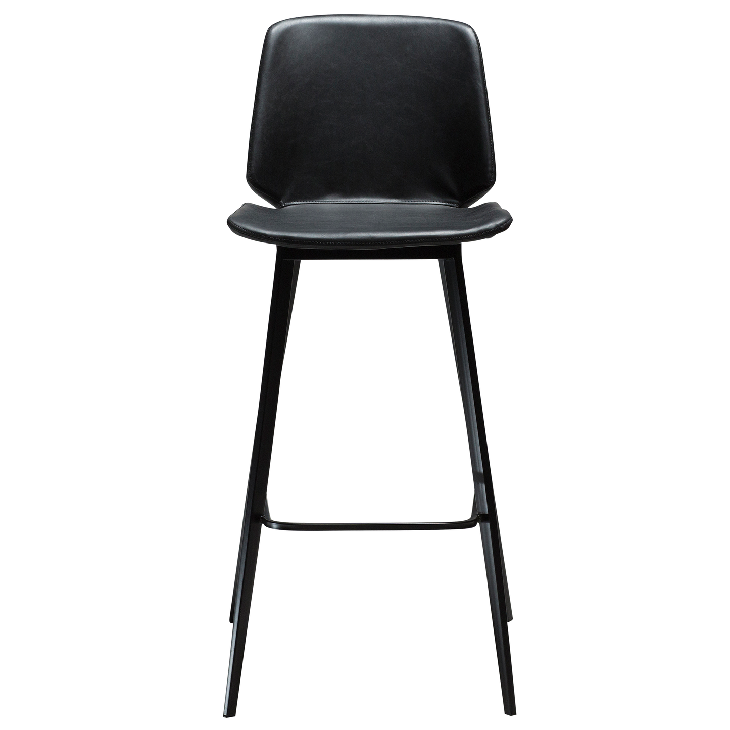 2 stk. SWING Barstol sort kunstlæder, sort metal