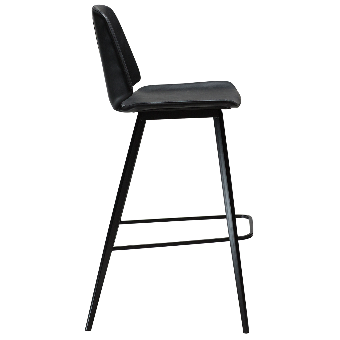 2 stk. SWING Barstol sort kunstlæder, sort metal