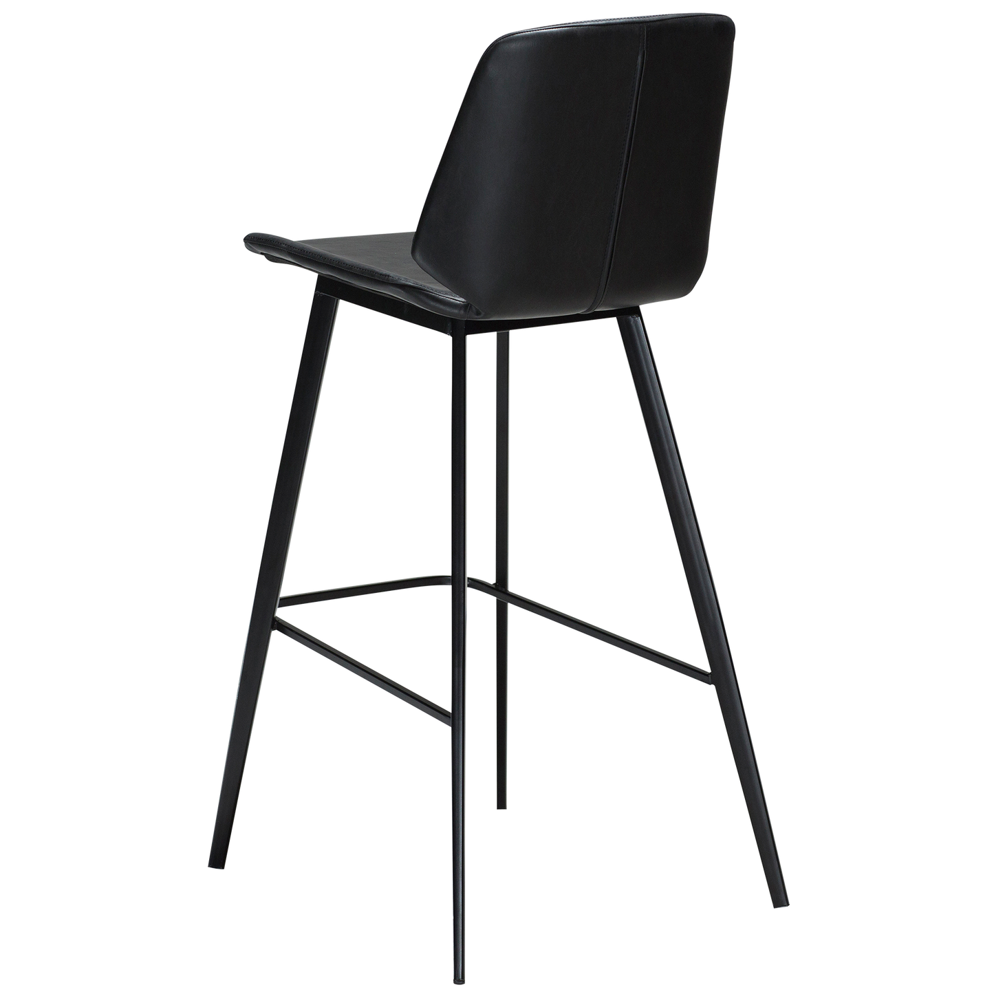 2 stk. SWING Barstol sort kunstlæder, sort metal
