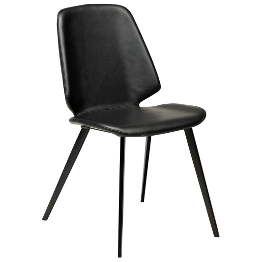 2 stk. SWING Spisebordsstole, sort kunstlæder, sorte metal ben.
