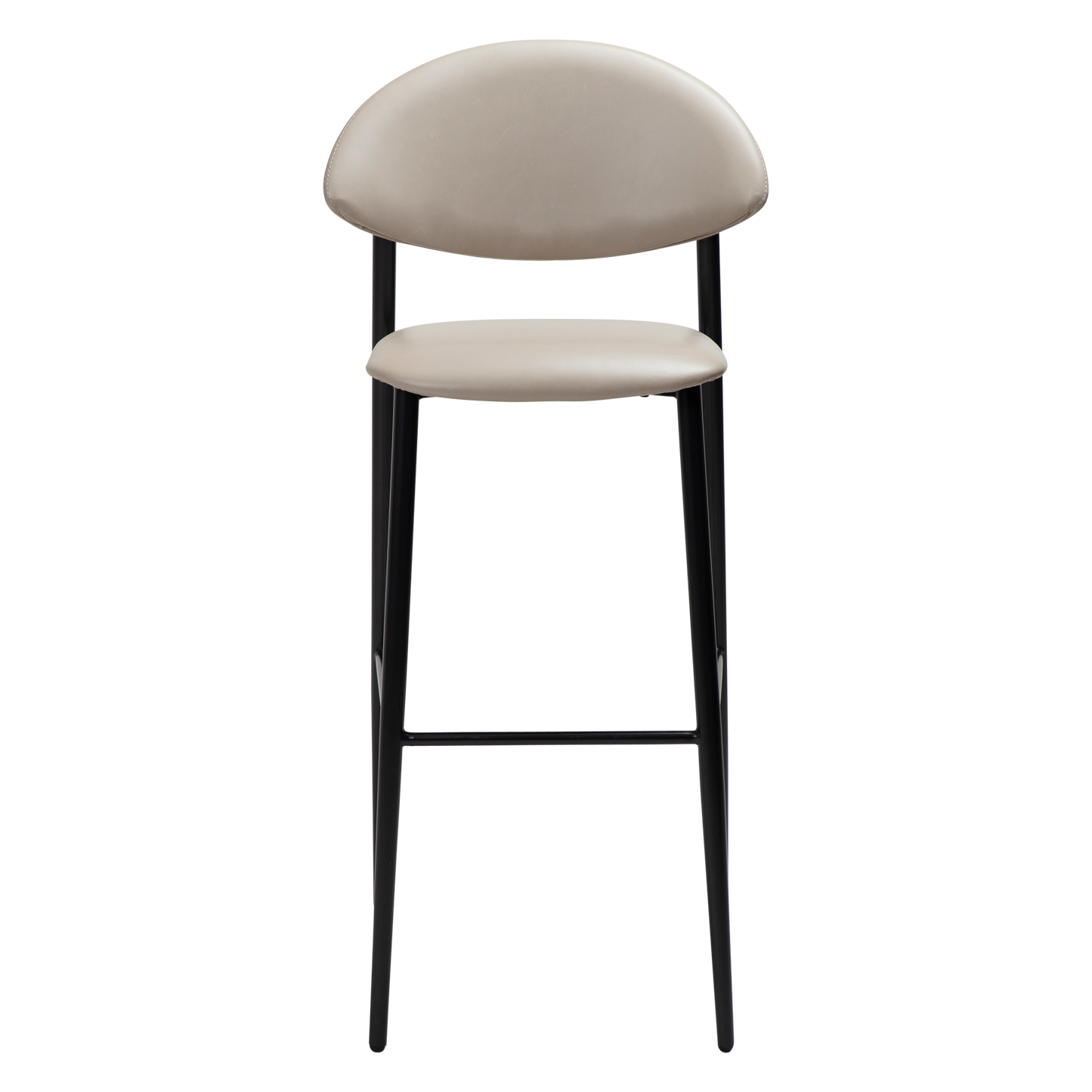 2 stk. TUSH Barstole, beige/grå kunstlæder, sorte metal ben.