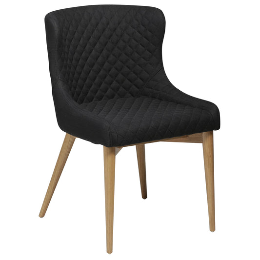 1 stk. VETRO Spisebordsstol sort stof, eg ben