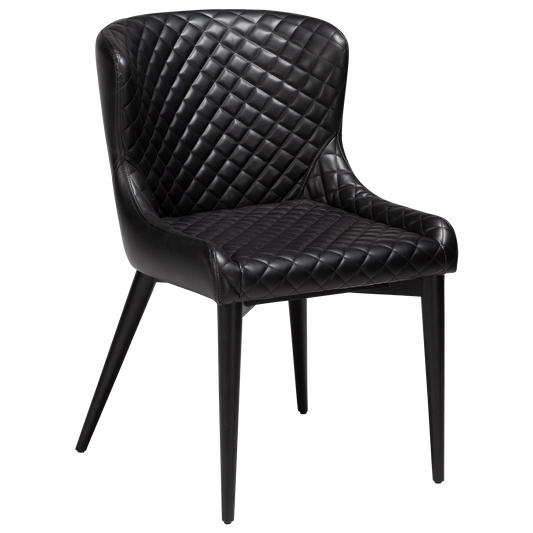 1 stk. VETRO Spisebordsstol sort kunstlæder, sortbejdset eg