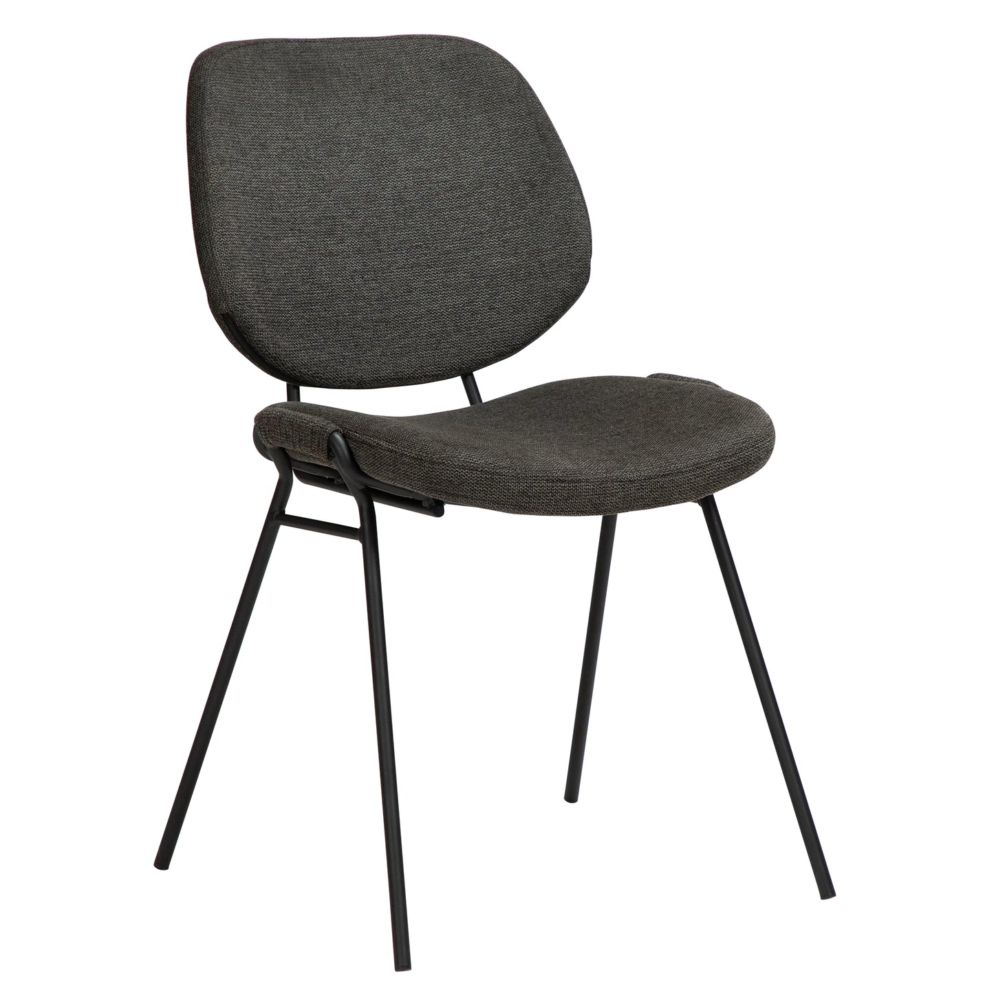2 stk. YEET Spisebordsstol sort stof, sort metal