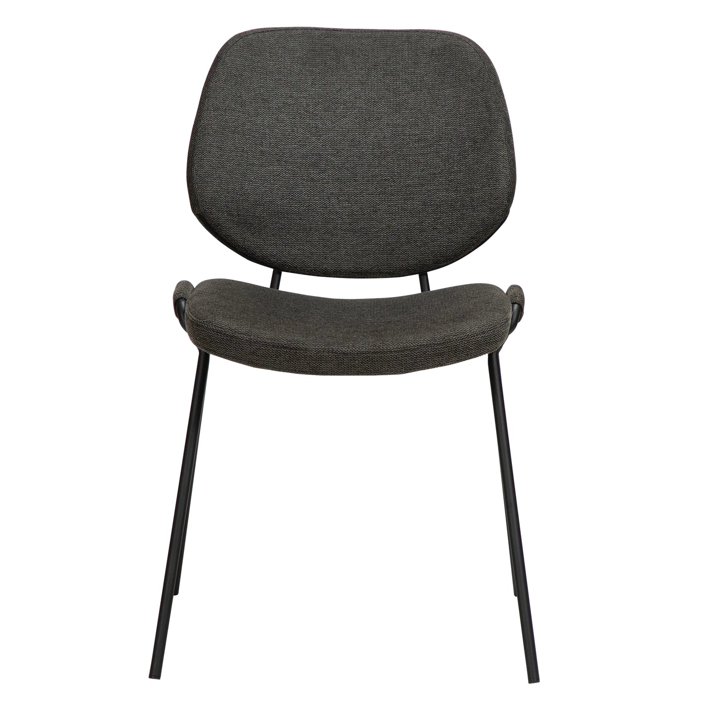 2 stk. YEET Spisebordsstol sort stof, sort metal