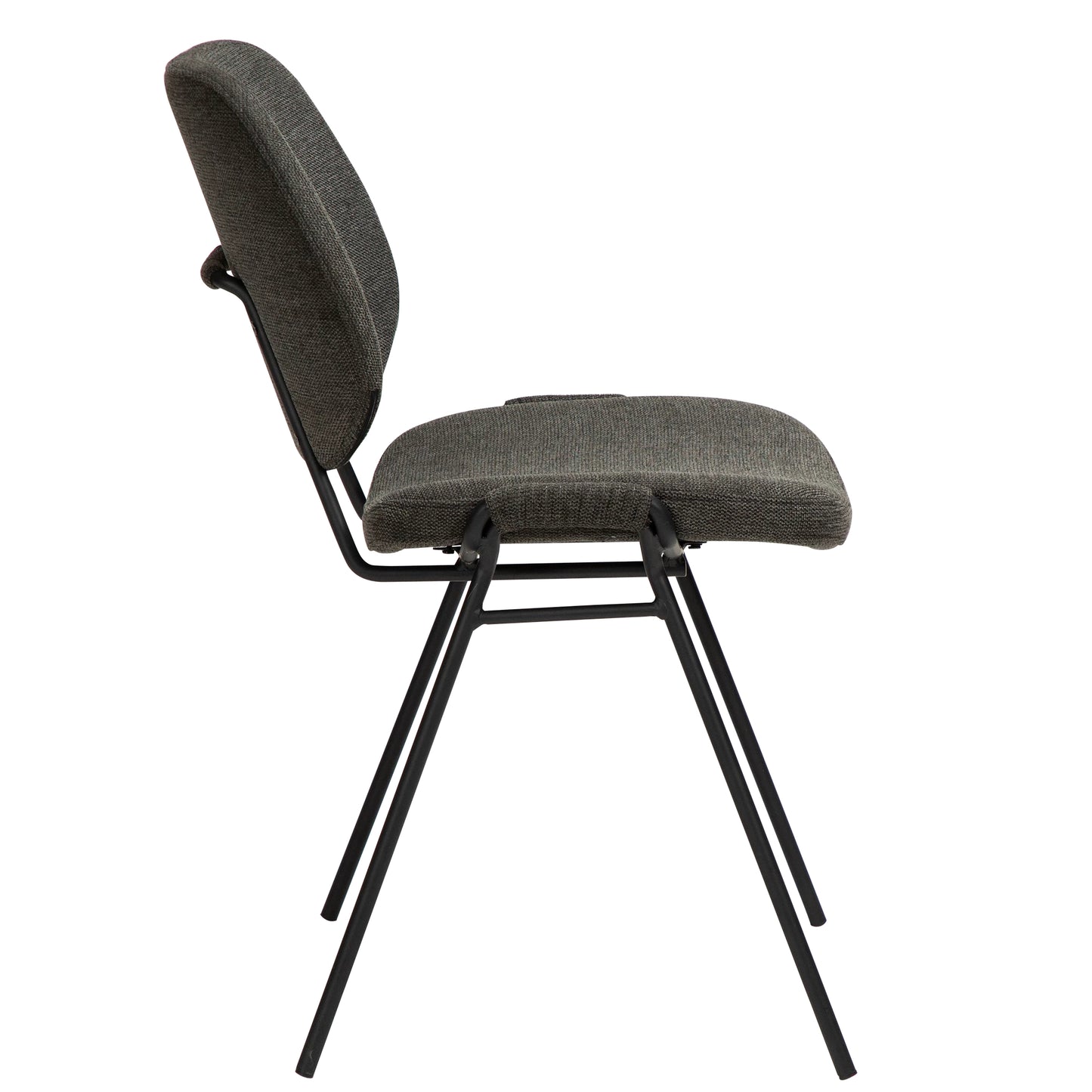 2 stk. YEET Spisebordsstol sort stof, sort metal