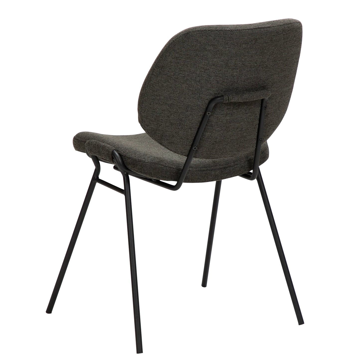 2 stk. YEET Spisebordsstol sort stof, sort metal