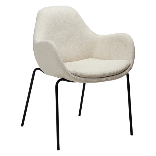 1 stk. ZIMMER Stol beige stof, sort metal