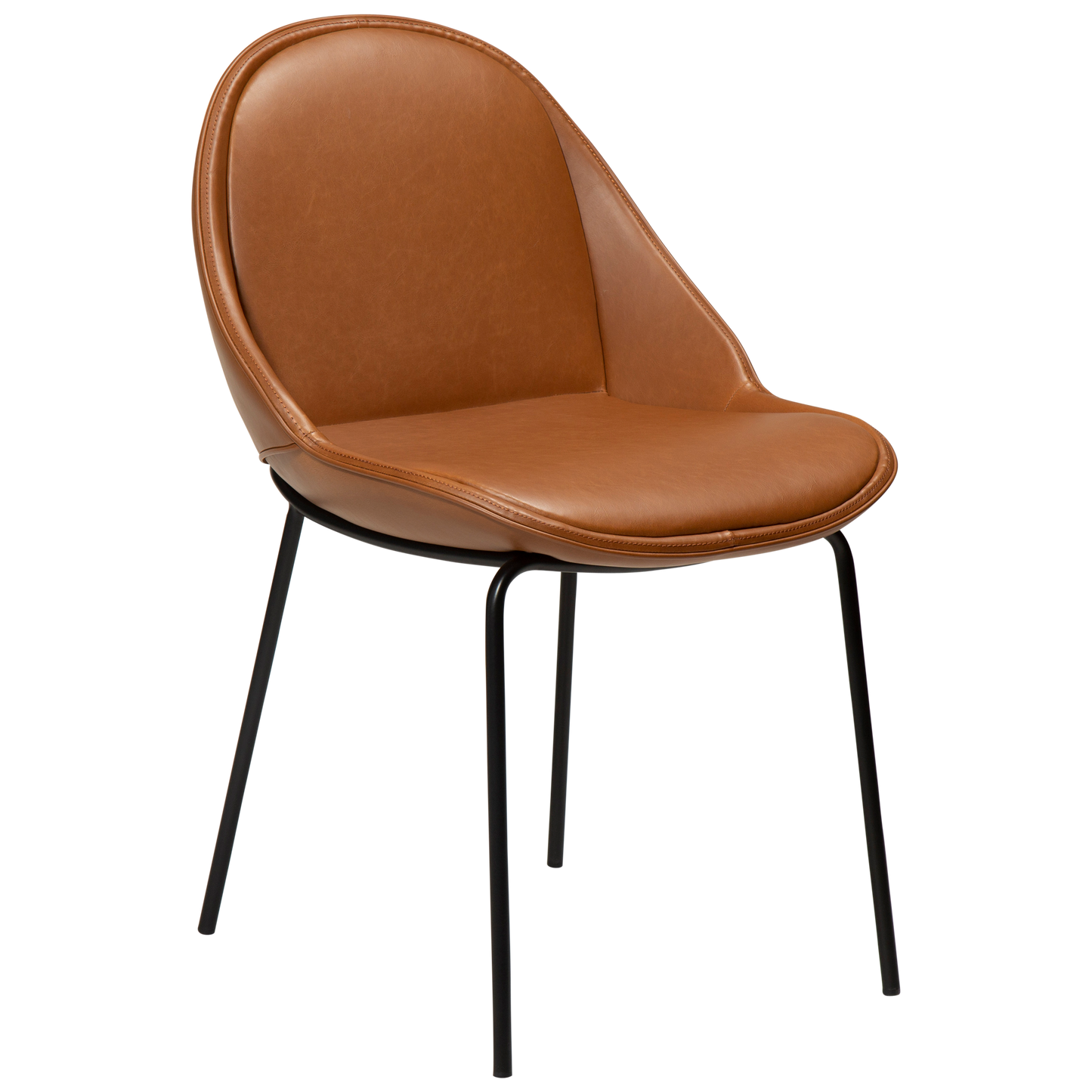 2 stk. ARCH Spisebordsstol brun kunstlæder, sort metal